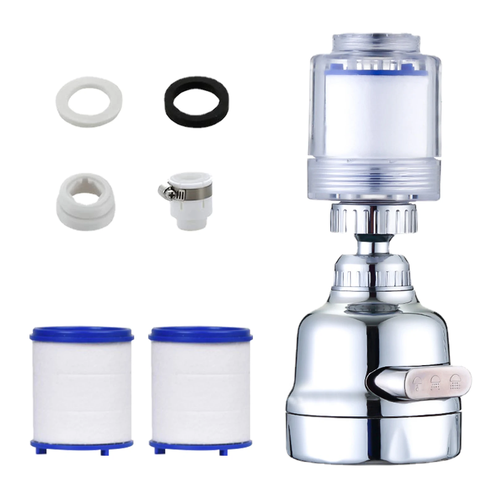 

Rotating Splash Filter Faucet Universal Kitchen Faucet Head 3 Modes Rotatable Faucet Sprayer Head Replacement Booster Faucet