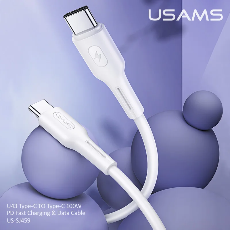 

USAMS U43 PD 100W 30W Type C To Type C To Lightning Cable Fast Charging Data Cable For iPhone 13 Pro Max Huawei Xiaomi Samsung