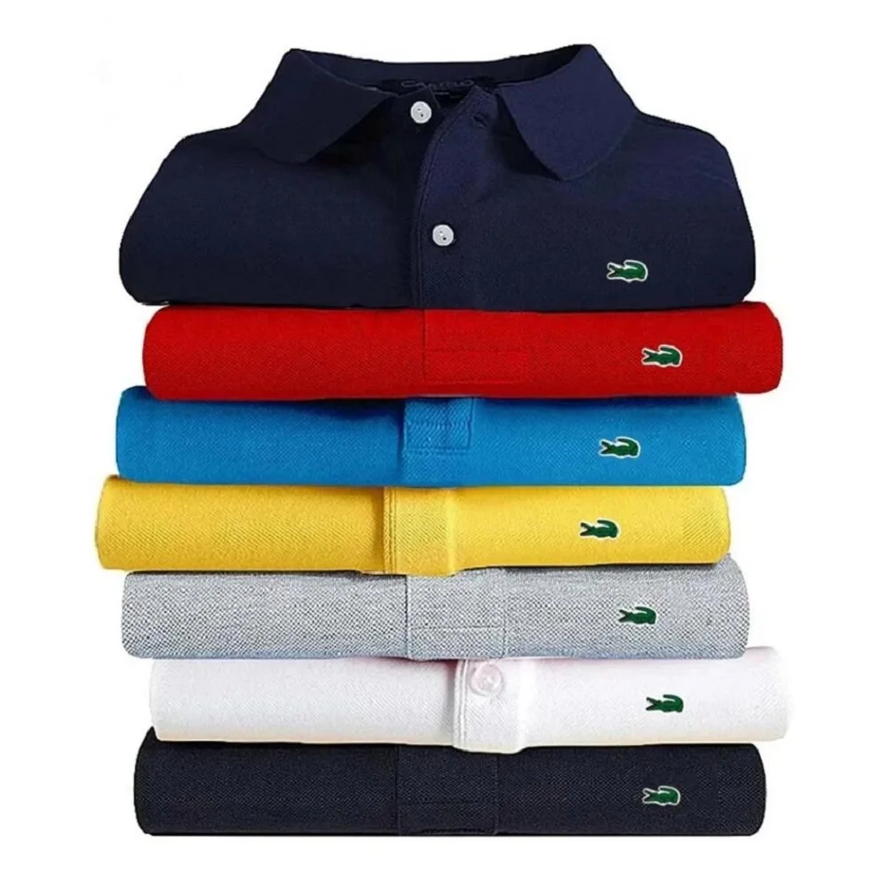 

2023 Summer High Quality 100% Cotton Embroidered Men's Polo Shirt High-End Business Brand Lapel Short Sleeve Men Clothing