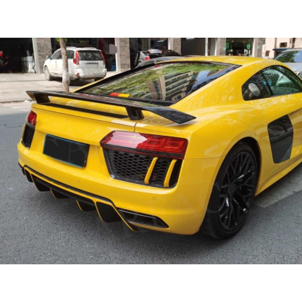 Задний диффузор из углеродного волокна спойлер сплиттер для Audi R8 V8 V10 2017 2018 2019 2020