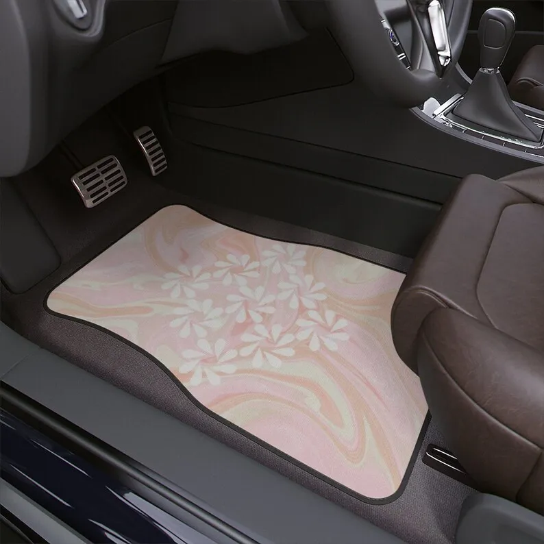 

Pink Aesthetic Marble Texture Car Floor Mats, Minimalist Abstract Art Car Floor Mats,Modern Art Car Accessories, Retro Car acces