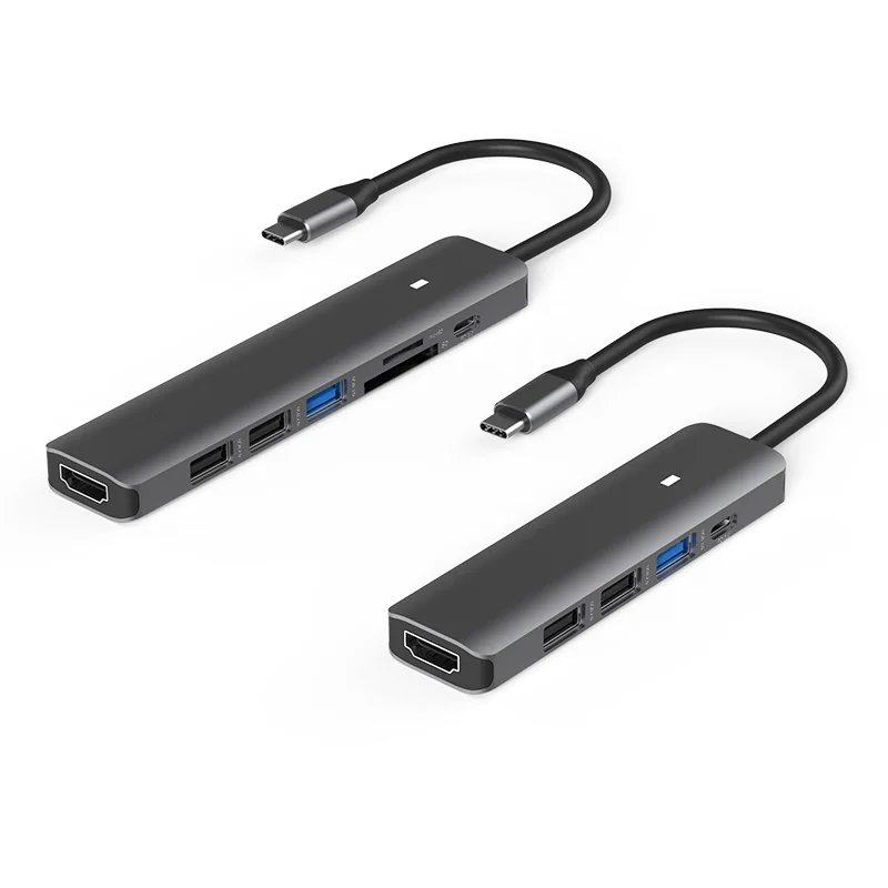 Blueendless Новые 5 и 7 портов s usb-хаб 100W PD 4K HD USB3.0 Type C мультиразветвитель адаптер Порт