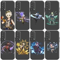 genshin impact project game phone case for huawei honor 7 8 9 7a 7x 8x 8c v9 9a 9x 9 lite 9x lite black liquid silicon funda