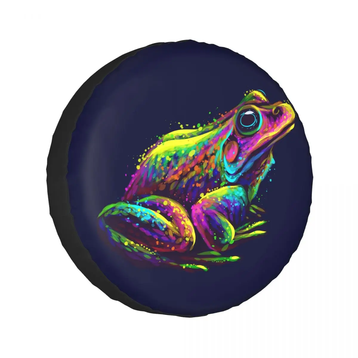 

1Pc Car Spare Tire Cover Abstract Neon Frog Case Polyester Tire for Cars Wheel Protection Cover
