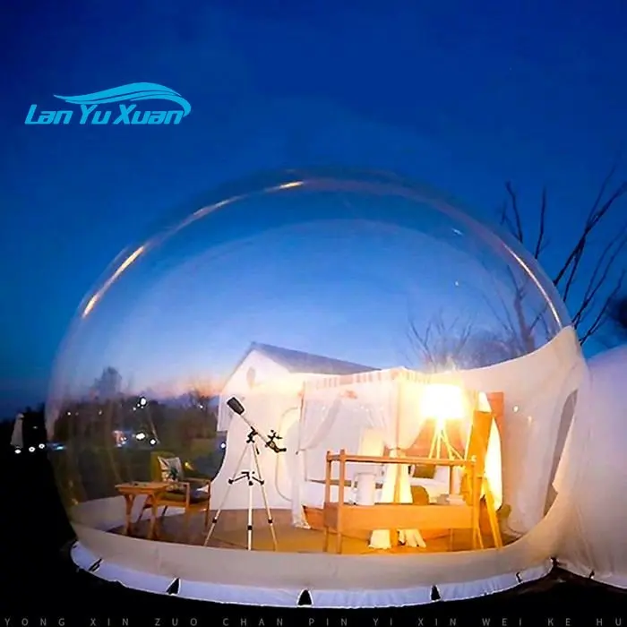 

High Security Outdoor 360 Degree New Glamping Igloo Lodge Hotels Shelter Inflatable Clear Bubble Dome Tent For Sale