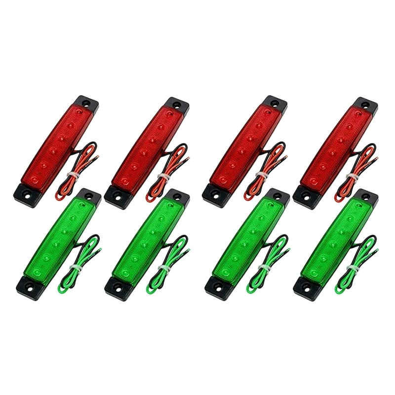 

8Pcs Red Green Boat Navigation LED Lights Stern Lights Boats Starboard Light 12V