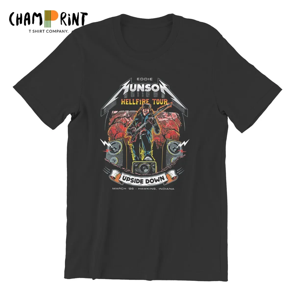 

Stranger Eddie Munson T Shirts Men Cotton Casual T-Shirt Crew Neck Hot Tv Show Tee Shirt Short Sleeve Tops Summer