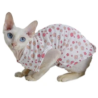 hairless cat clothes thin breathable mesh devon sphinx summer cotton vest t shirt for sphynx cat outfits flower itten clothes