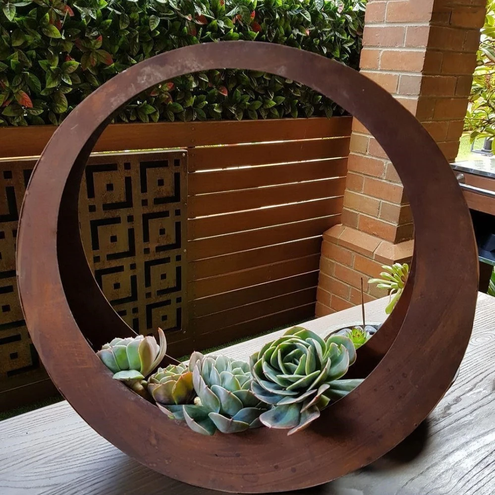 

NEW - Corten Steel Material Round Shape Metal Planter