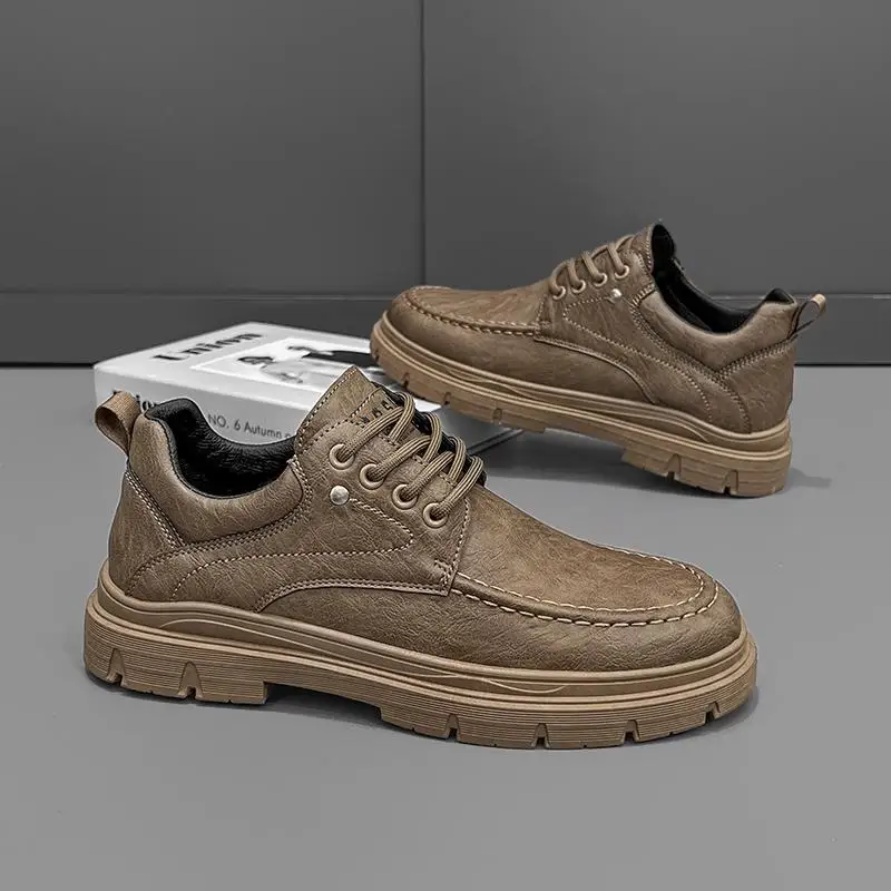 

Men's Shoes Autumn Business Formal Wear British Style Men's Leather Shoes round Toe Soft Bottom Men's Casual Wedding Groom's Sho