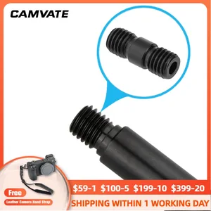 Удлинительный соединитель CAMVATE, 2 шт., резьбовой стержень M12 (черный) для DSLR-камеры, опорный стержень 15 мм (резьба M12)