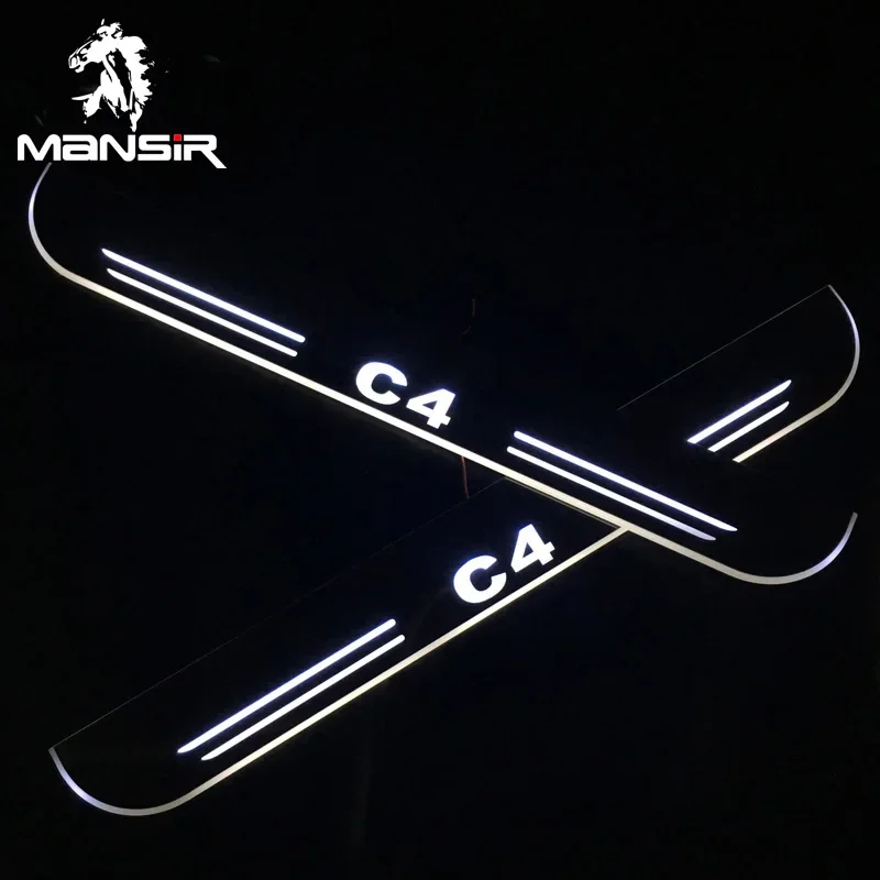 Светодиодные накладки на пороги Fooestep для Citroen C4 2015 2016 2017 2018 12 В педальная доска