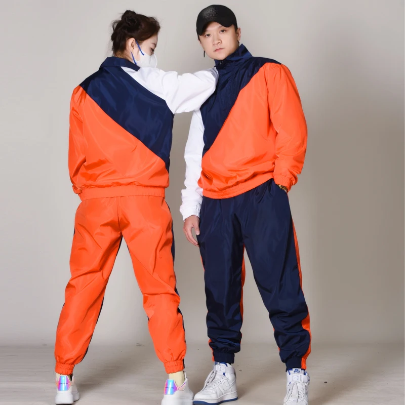 Modern Jazz Dance Costumes For Adults Long Sleeved Loose Jacket Pants Suit Hip Hop Dance Rave Clothes Performance Wear DN15842