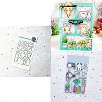plants and cats stamps and metal cutting dies scrapbooking diy album cards card embossing hand decorative craft knives new 2022