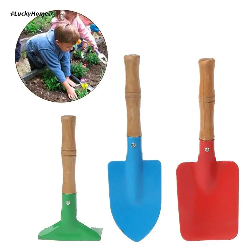 

3Pcs Kid Children Mini Garden Tools Set Trowel Rake Shovel Home Garden Beach Toy