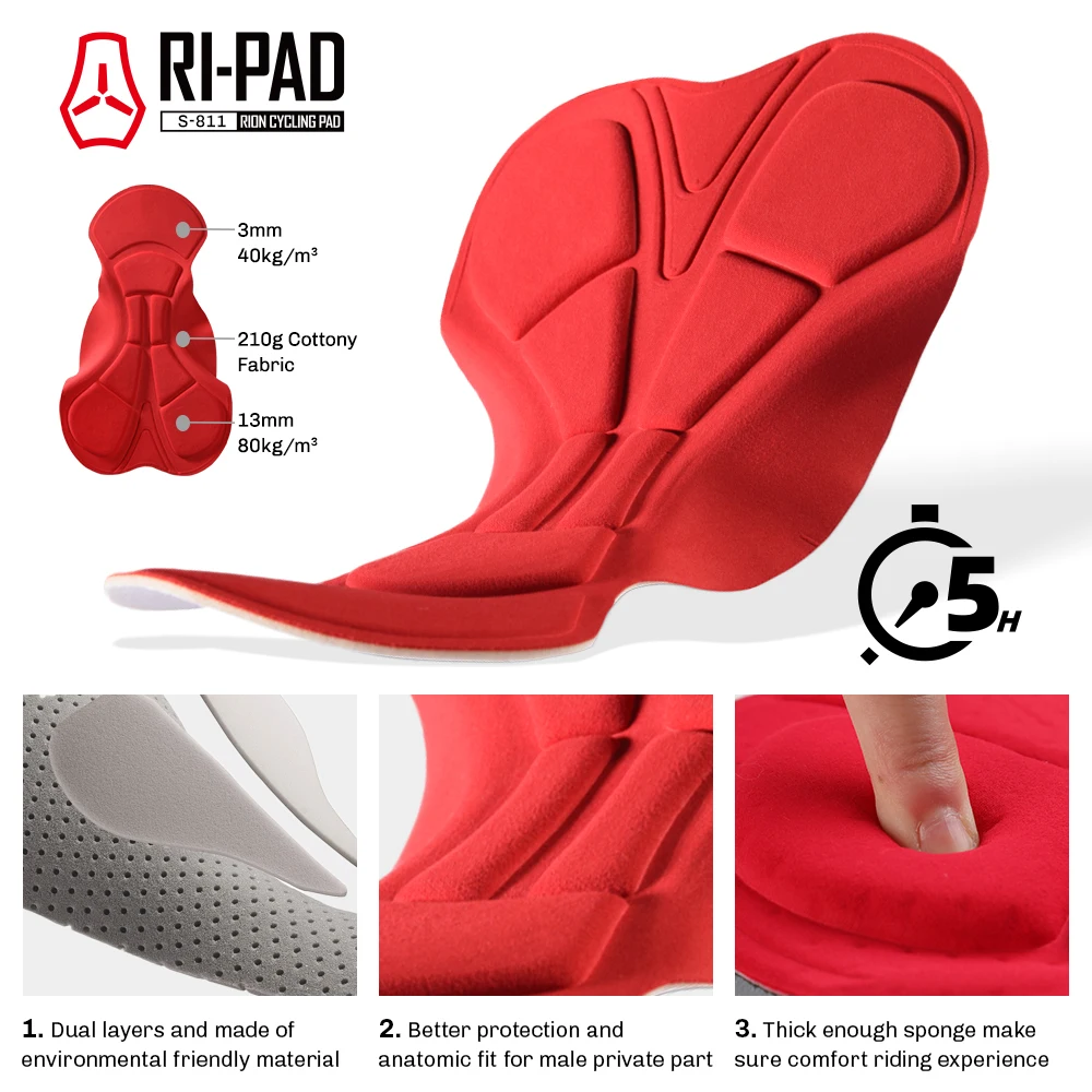 Мужское Велосипедное нижнее белье RION мужские шорты трико байкерские