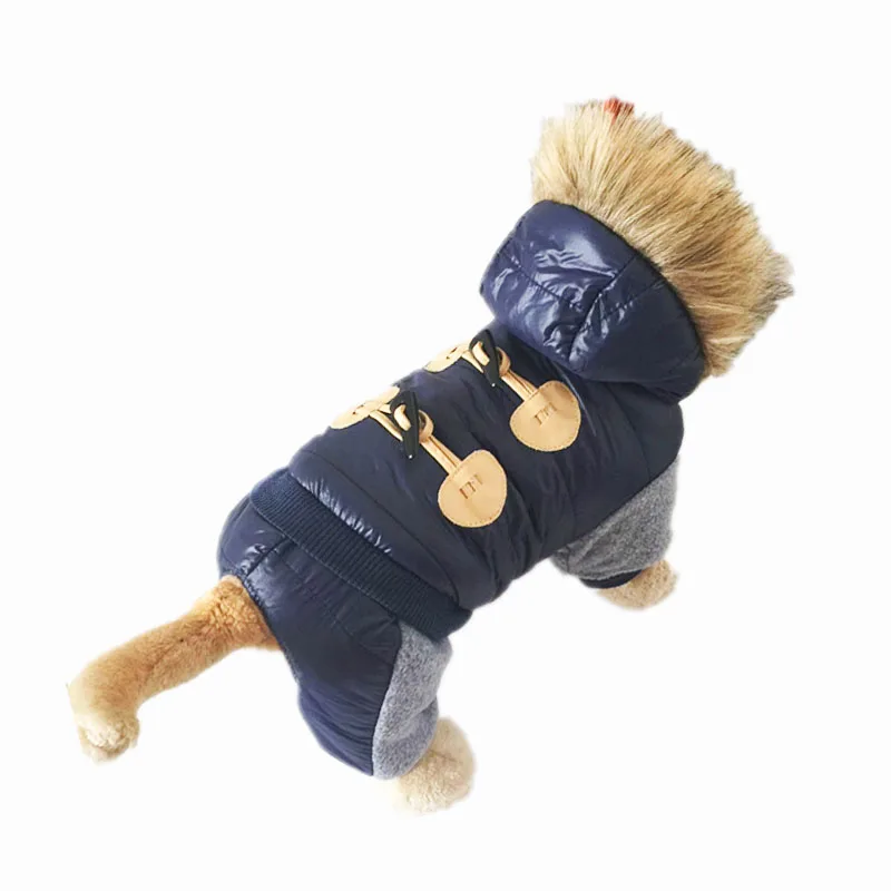 

New Thickening Warm Jacket Winter Dog Clothes Pet Coat Clothing Hooded Jumpsuit Warm Clothes For Dogs