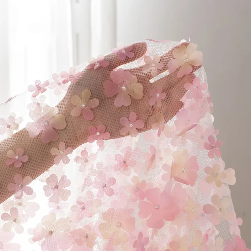 130 см * 91 тюль свадебная органза вышивка бабочки ткань для свадебного украшения