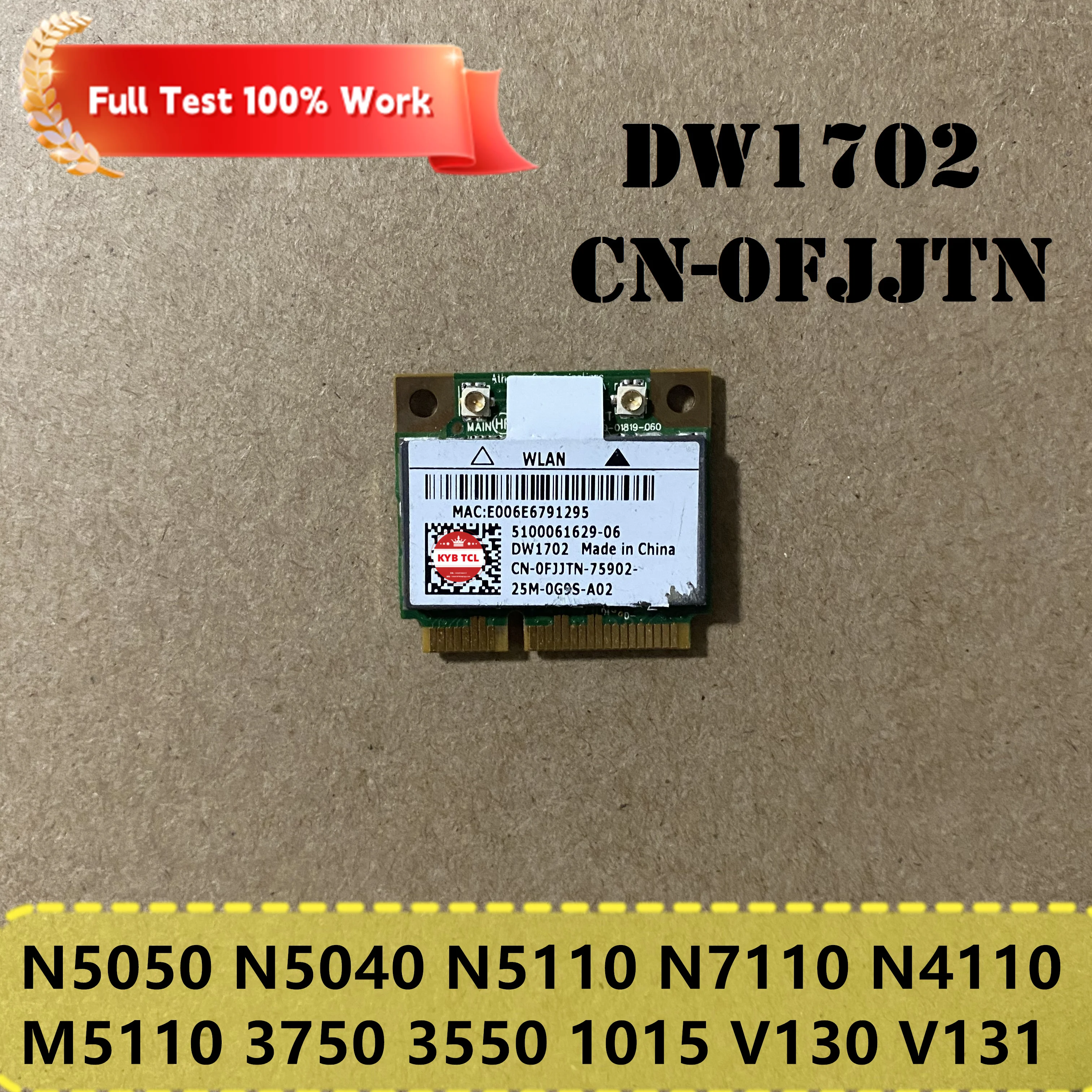 Беспроводной ноутбук DW1702 Atheros проект беспроводной WiFi +BlueTooth карты CN-0FJJTN 0FJJTN FJJTN Dell Inspiron N5050 N5040 N5110 N4110 N4110 M5110 Vostro 3750 V3350 3550 1015 V130 V131