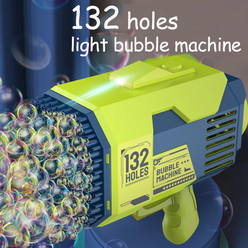

Bubble Children Outdoor Electric Holes for Gun for Gun 132 Machine Bubble Magic Toys Gift Bathroom Bubble Gatlin Soap Bubbles