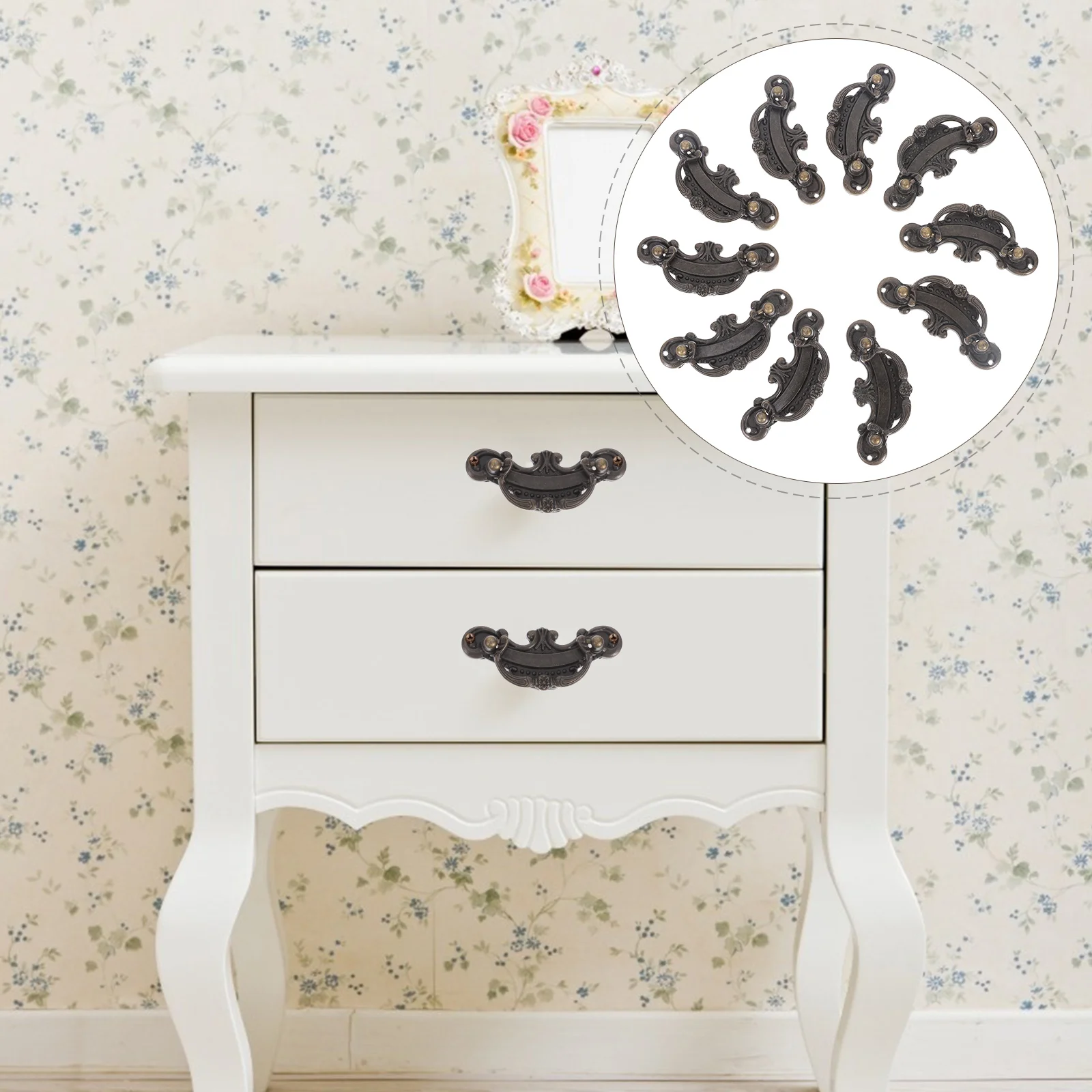 

10 Pcs Black Cabinet Knob Handle Furniture Accessory Metal Garbage Can Replacement Pulls Knobs