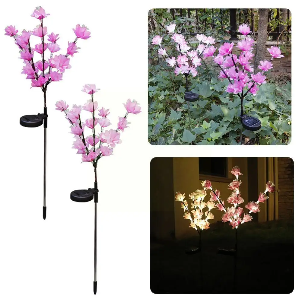 

New Product Solar Peach Tree Lamp Led Simulation Plum Decoration Lawn Blossom Garden Plug Ground Outdoor Lamp Lamp C8L2