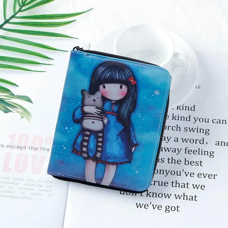 

Women's Credit Card Holder Many Bit Anti Magnetic Zipper Bag Portfel PU Leather Purse Kaarthouders Carteira Up Card - Antifurto