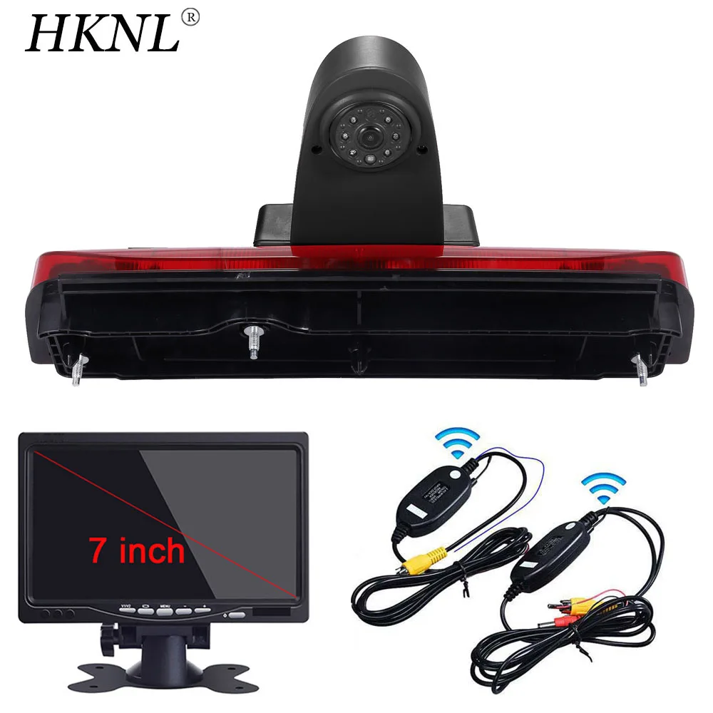 

HKNL CCD Car Reverse Camera 7" Monitor+2.4GHZ Wireless For Ford Transit Connect 2014-2017 dritte transporter Brake Light Kombi