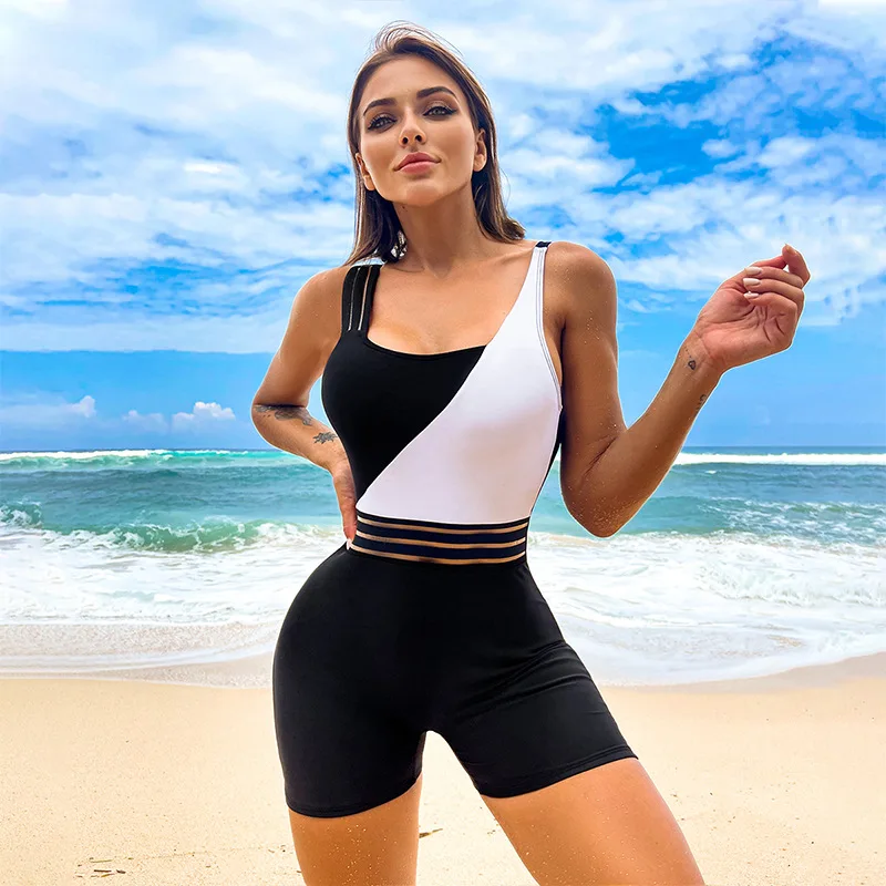 

Bikini2023-one-piece swimsuit, color matching, sexy, slim, sports style, for women