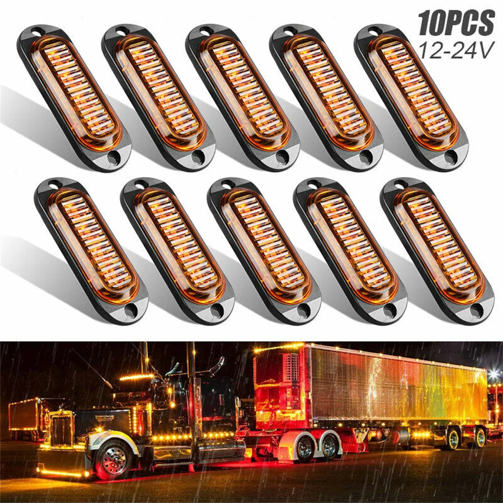 

10X Red Car LED Trailer Truck Side Marker Lights 4LED Clearance RV Indicator 12V-24V For Trailers Trucks Carava Equippments