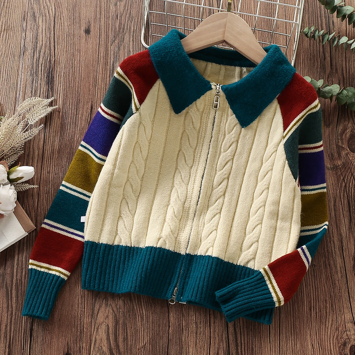 

Baby Kids Stripe Cardigans for Girls Sweaters Coats Autumn Winter Knitted Tops Children Clothes for Teenagers 6 8 10 11 13 Years