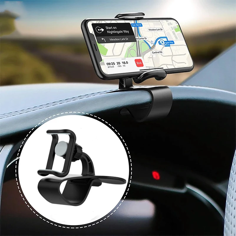 

Universal Dashboard Car Phone Holder Snap-on Car Clip Rotating Navigation Phone Holder Adjustable For all mobile phones