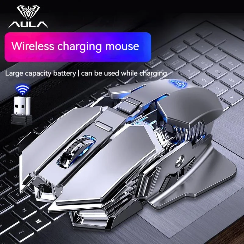

Aula/2.4ghz Wireless Mouse Rechargeable Silent Silent Laptop Desktop Dedicated Mechanical Esports Gaming Mouse Boy Desktop Gift