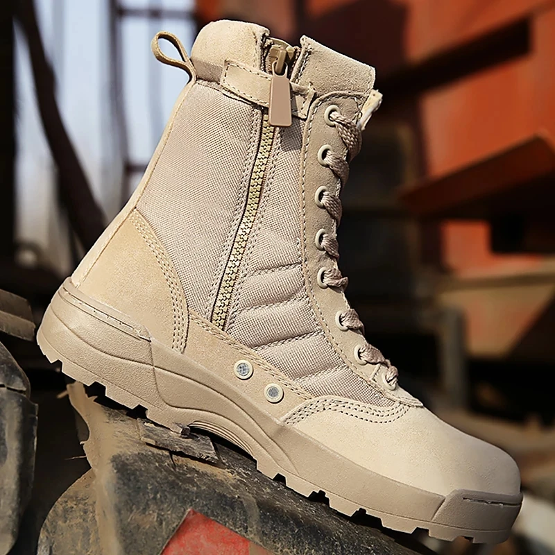 

Men Desert Tactical Military Boots Mens Working Safty Shoes Army Combat Boots Militares Tacticos Zapatos Men Shoes Boots Feamle