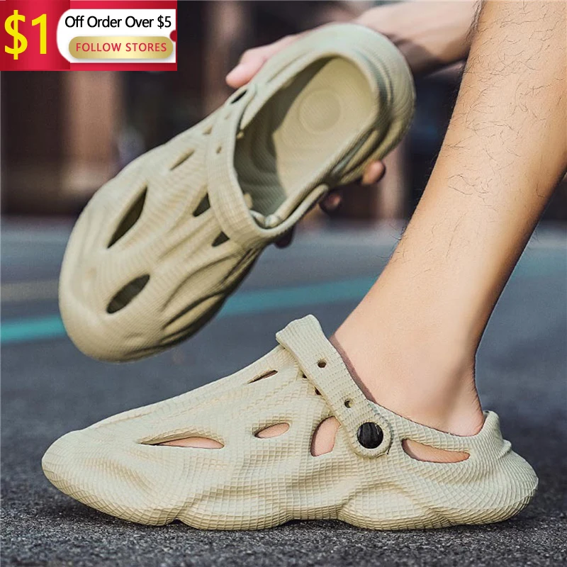 

Men's Slippers 2023 Summer Chef Shoes for Men Outdoor Sandals Soft Beach Anti Skid Sports Men's Slippers Platform