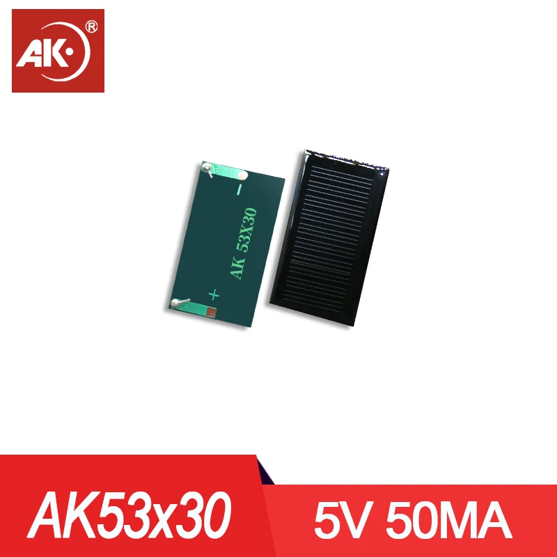 Солнечная панель AK 53x30 мм 5 В 50 мА микро-солнечная плата портативное быстрое