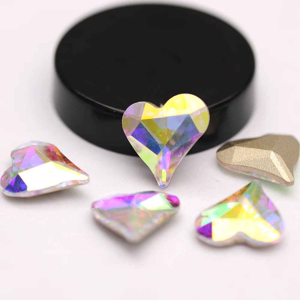 

YANRUO 4809 K5 милое сердце AB стеклянные стразы блестящие стразы ремесла 3D дизайнерские аксессуары бусины для дизайна ногтей украшения