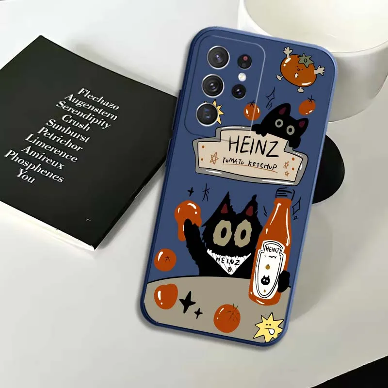 Чехол для телефона Samsung Galaxy S22 S21 S20 S10 S10E Plus Ultra Lite FE 5G с рисунком черной кошки Heinz, мягкий чехол для телефона (art.: 3920db38be52e) - 3920db38be52e