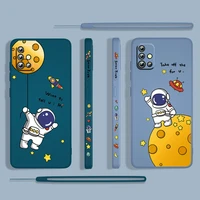 astronaut cute space for samsung galaxy a73 a53 a33 a52 a32 a22 a71 a51 a21s a03s a50 4g 5g liquid left rope phone case fundas