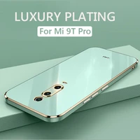 luxury square plating phone case for xiaomi mi 9t pro mi9t pro shockproof soft tpu silicone back cover phone cases