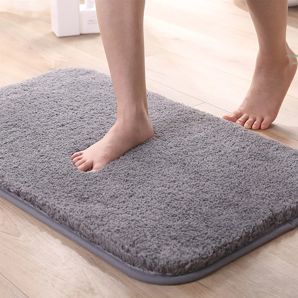 

Shower Floors Ultra Soft Machine Washable Non Slip Polyester Bathroom Rugs Water Absorption Bedroom Solid Thickened Rectangle