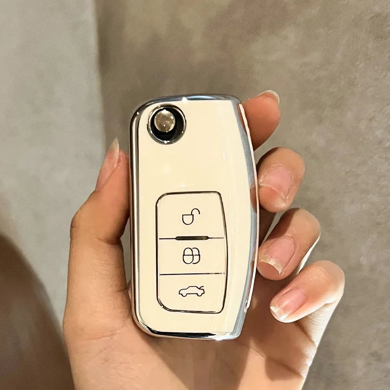 

For Ford Focus 2 MK2 Fiesta Mondeo Galaxy Falcon Territory Ecosport Car TPU Folding Key Cover Bag Shell Case Keychain Protector