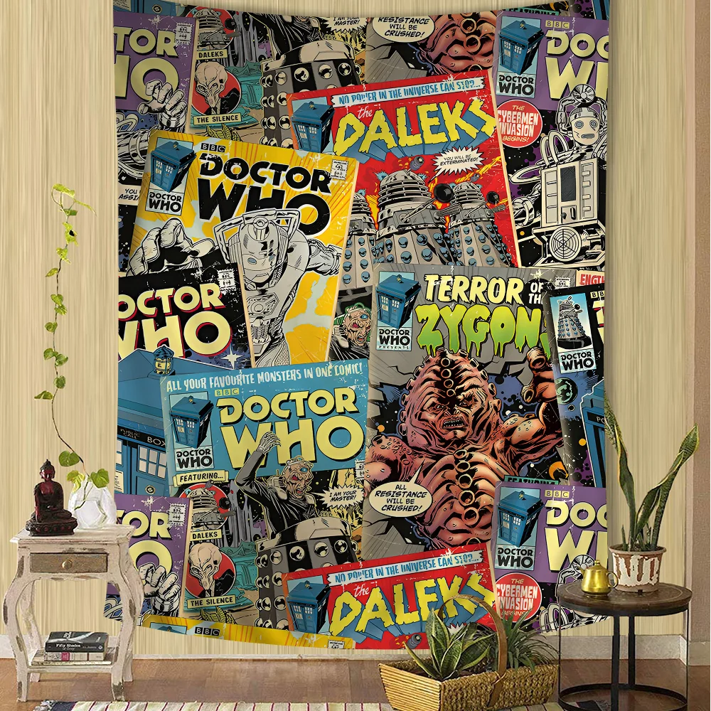 Фильм D-Doctor W-Whos мультфильм гобелен богемные настенные гобелены Мандала листы