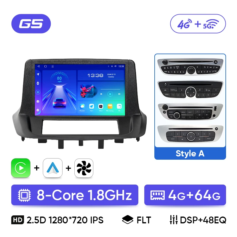 

Автомобильное радио Ainavi для Renault Megane 3 Fluence Samsung SM3 2008 2009 2010 2012 2014, беспроводной Carplay Android Auto, автомобильная мультимедиа