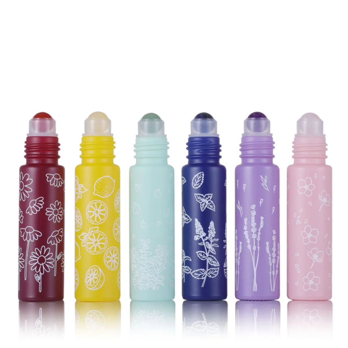 1/6/12X 10 мл стеклянный рулон с цветочным принтом макарон в бутылке натуральный