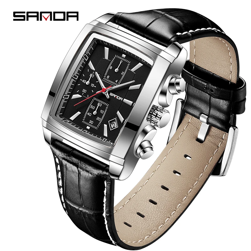 

SANDA Top Brand Luxury Business Men Watch Waterproof Calendar Timing Fashion Watches Quartz Watches For Men Relogio Masculino