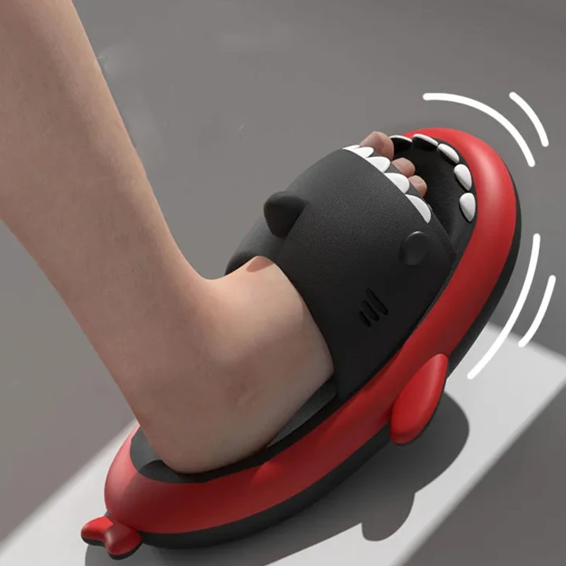 

2022 New Shark Slippers Women Color Matching Animal Modeling Couples Slides Beach Sandals Non-slip Soft EVA House Fun Slippers