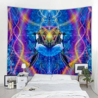 fantasy art character print tapestry colorful psychedelic scene wall hanging hippie boho home wall decor aesthetic room decor