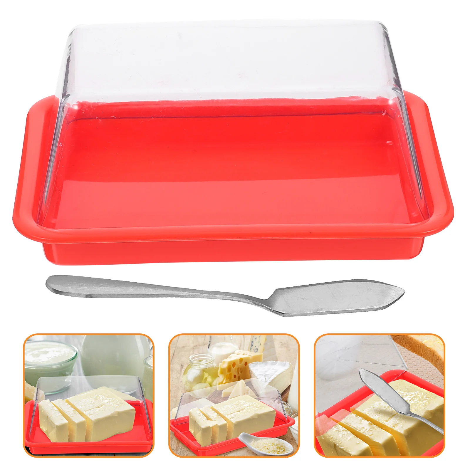 

Butter Dish Holder Cheese Dishes Plate Cake Container Tray Storage Saver Server Crock Dome Cover Fridge Box Covered Stick