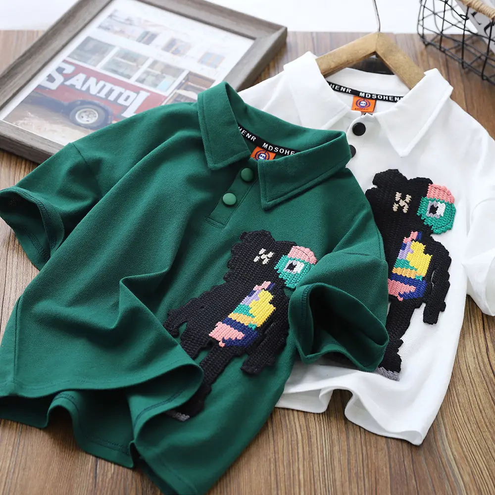 

Boys' Short-Sleeved Polo Shirt 2022 Summer New Children's Thin Breathable Baby T Casual
